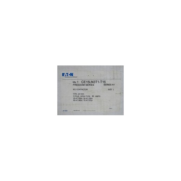 Eaton Definite Purpose Contactor, 24V DC, 3 P, Non-Reversing CE15LN3T1-T16 - main